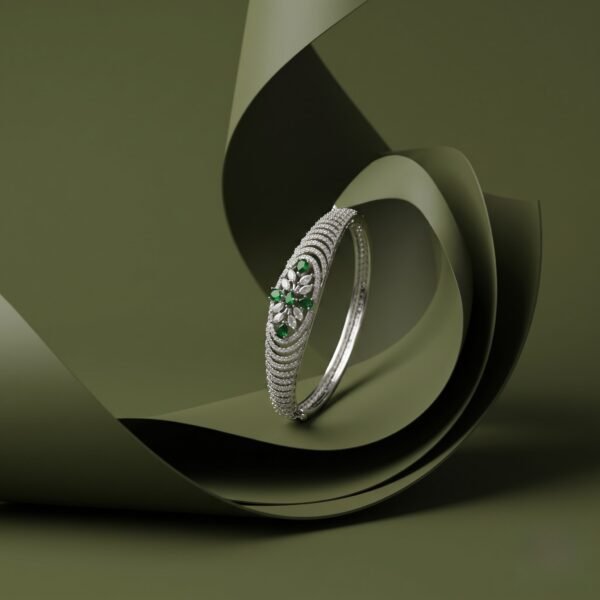 Emerald Empress Bracelet | Premium Silver Finish American Diamond Jewellery