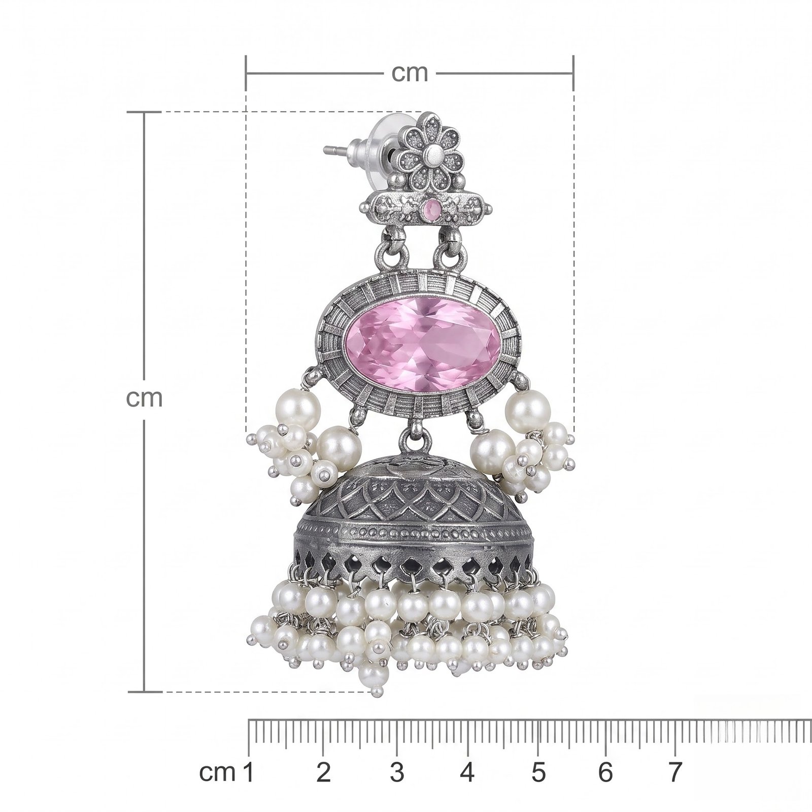 Blushing Mahal Jhumkas | Premium Silver Replica Dual Tone Festive Jewellery