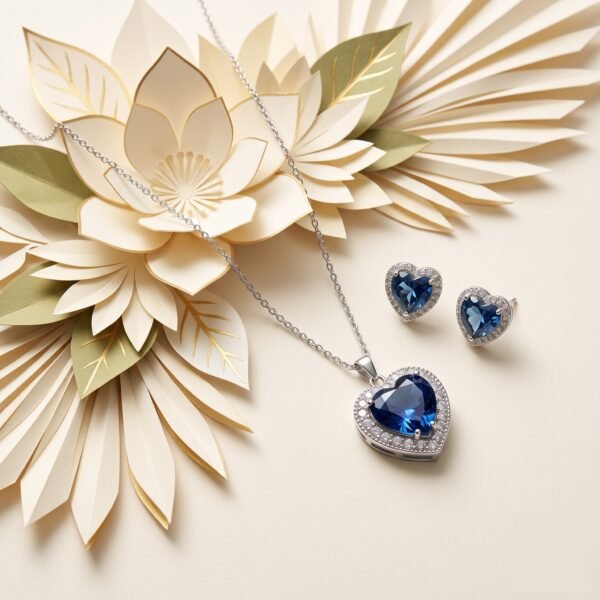 Sapphire Heart Pendant Set | Love dose